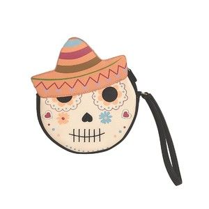 NWOT Bestsey Johnson Rare Day Of The Dead Wristlet  De Los Muertas Faux Leather